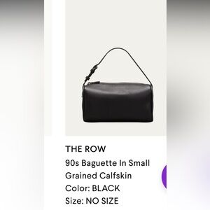 The Row Black Lambskin Shoulder Bag 90s baguette